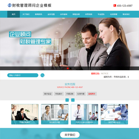 财税管理顾问企业网站模板